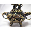 銅製龜鶴獅象淨香爐_2