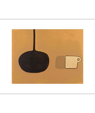 William Scott｜Black Pan, Beige Cup on Brown, 1970