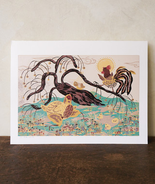 限量版畫｜沐冉Muran｜ 雞二三四 