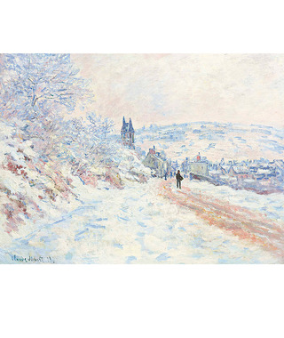 莫內 Monet ｜雪景 La route de Vétheuil, effet de neige