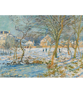 莫內 Monet｜池塘，雪的效果 La mare, effet de neige