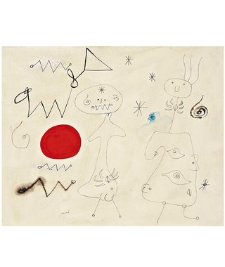 Joan Miro 胡安·米羅｜女人和鳥在太陽前