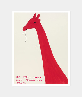 David Shrigley｜he will only eat squid ink pasta (他只吃墨魚汁義大利麵)