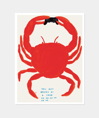 David Shrigley｜You Got Beaten By A Crab（你被螃蟹打敗了）