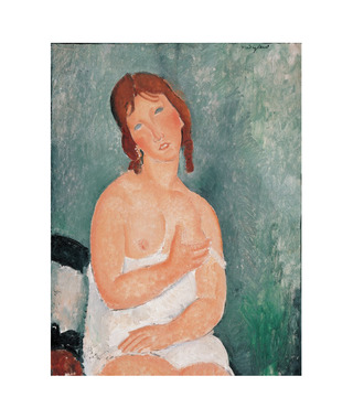 Amedeo Modigliani｜Weiblicher Halbakt (女性半裸體)
