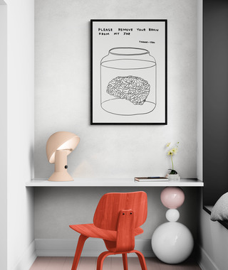 限量｜David Shrigley｜Please remove your brain from my jar (請把你的大腦從我的罐子裡拿出來) 