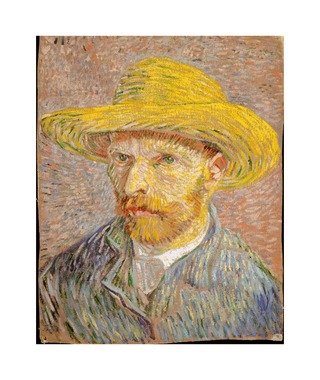 梵谷 Van Gogh｜Self-Portrait with a Straw Hat (obverse- The Potato Peeler)