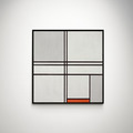 Piet Mondrian｜Composition (No. 1) Gray-Red_4