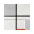 Piet Mondrian｜Composition (No. 1) Gray-Red