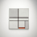 Piet Mondrian｜Composition (No. 1) Gray-Red_5