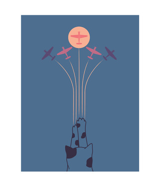 ilovedoodles｜貓咪地景19-貓抓飛機