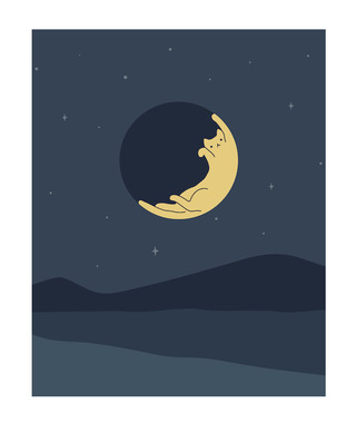 ilovedoodles｜貓咪地景89-頑皮的貓咪月亮