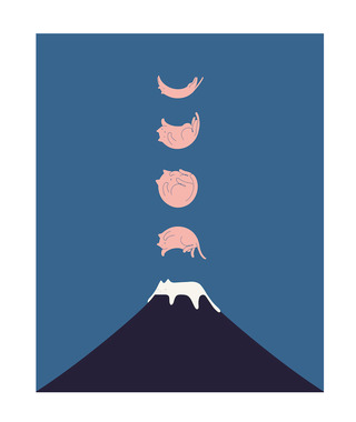 ilovedoodles｜貓咪地景73-月亮變成貓