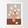 Frankie Penwill | White Flowers in Striped Vase