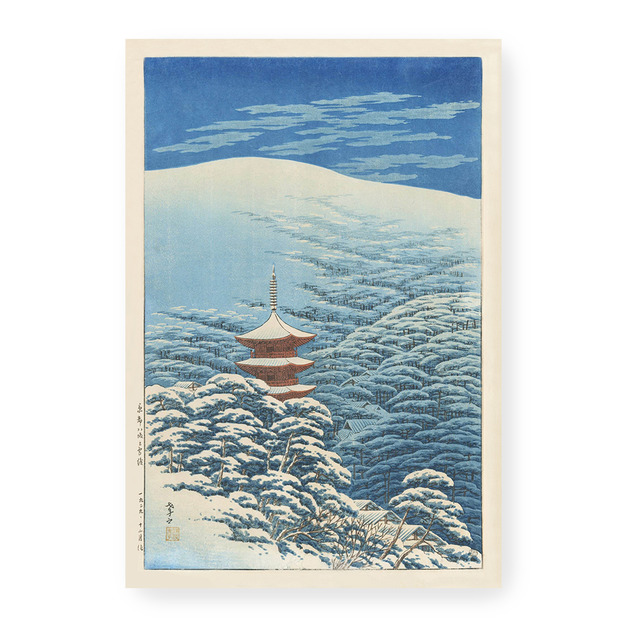 日本版畫｜伊藤孝之 ｜ 降雪後的八坂神社