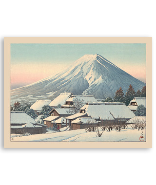 川瀬巴水 Kawase Hasui｜雪後清理，吉田 