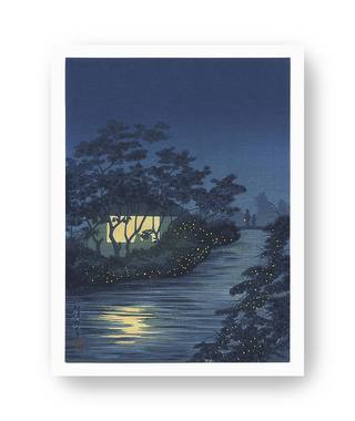 小林清親 Kobayashi Kiyochika | 天王寺鬼怒川的螢火蟲