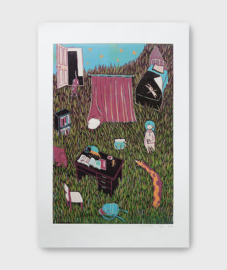 原作版畫｜蔡詠欣 XINs | 草的房間 Grass Room