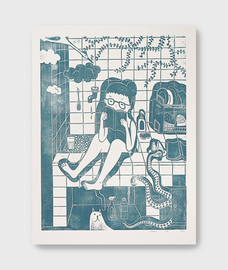 原作版畫｜蔡詠欣 XINs | 在家的日子 水槽 sink