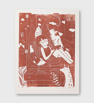 原作版畫｜蔡詠欣 XINs | 在家的日子 衣櫃 Wardrobe