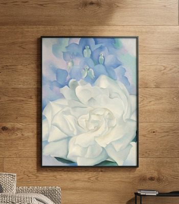 歐姬芙 Georgia O'Keeffe｜白玫瑰與飛燕草