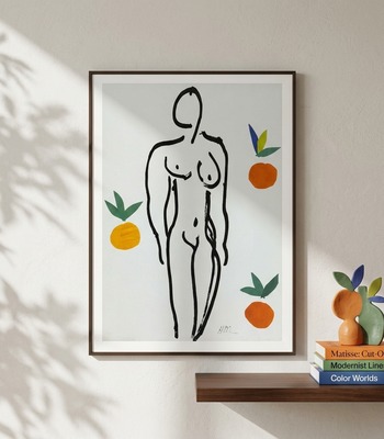 馬諦斯 Henri Matisse｜Model og appelsiner (1953)