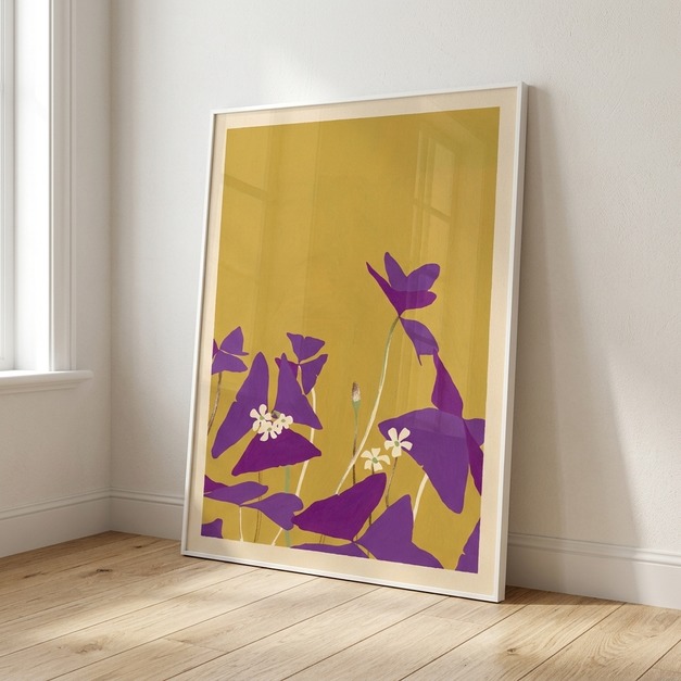 張梓鈞｜紫葉酢漿草 | 極簡花卉掛畫