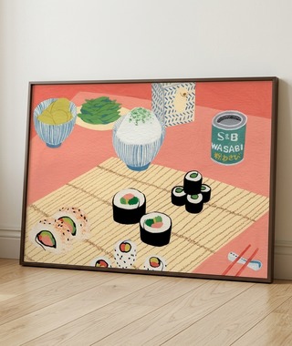 張梓鈞｜吃壽司 | 食物餐廳掛畫