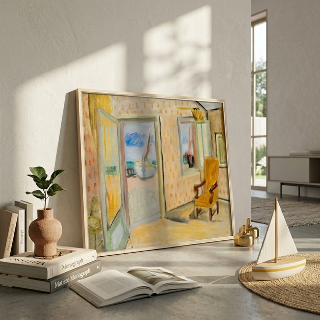 馬諦斯 Henri Matisse｜Interior, Open Door