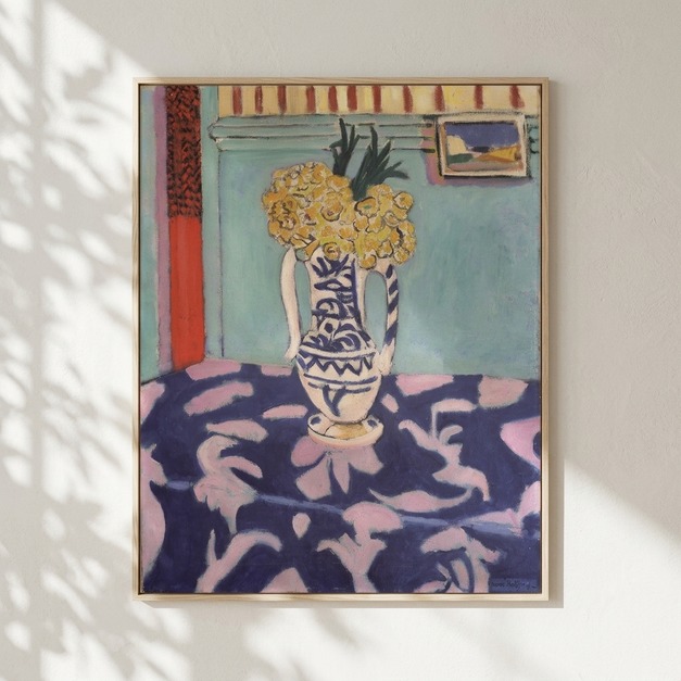 馬諦斯 Henri Matisse｜Cowslips, Blue and Pink Carpet