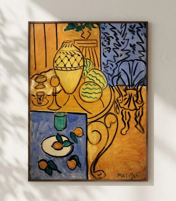 馬諦斯 Henri Matisse｜Interior, Yellow and Blue