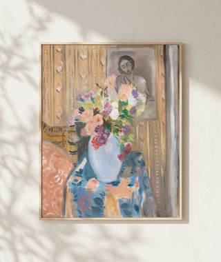 馬諦斯 Henri Matisse｜Flowers or Flowers in front of a portrait