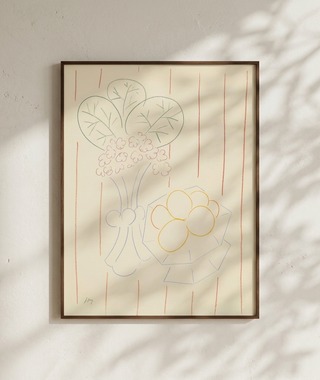 馬諦斯 Henri Matisse｜Flowers and Fruits, Striped Background