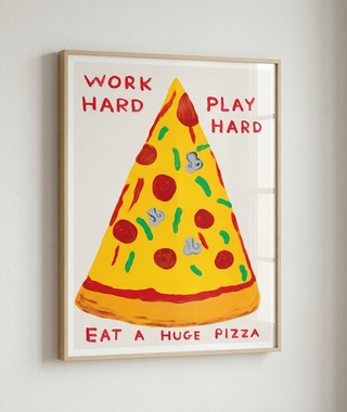 David Shrigley｜Work Hard Play Hard(披薩)