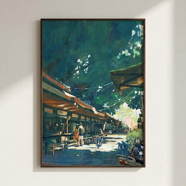 Nuomi 諾米 | 樹下的小吃攤-台灣街景插畫