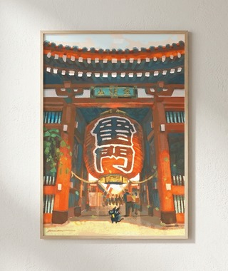 Nuomi 諾米 | 貓老闆來淺草寺-日本街景插畫 