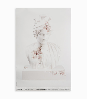 Daniel Arsham｜Rose Quartz Eroded Bust of Rome Divinis&eacute;e 玫瑰石英侵蝕的羅馬神化胸像