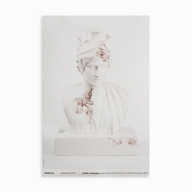 Daniel Arsham｜Rose Quartz Eroded Bust of Rome Divinis&eacute;e 玫瑰石英侵蝕的羅馬神化胸像