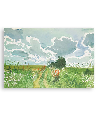 David Hockney｜Cart Track and Pylon (from Midsummer: East Yorkshire)