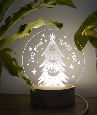 小夜燈｜聖誕貓咪疊羅漢