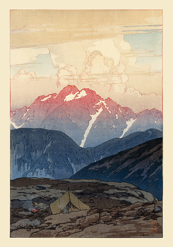 吉田 博、【山頂劔ヶ峯】、希少画集画、状態良好、旅情、風景、新品額 額装付 ayuwara_ay-mg609-wt