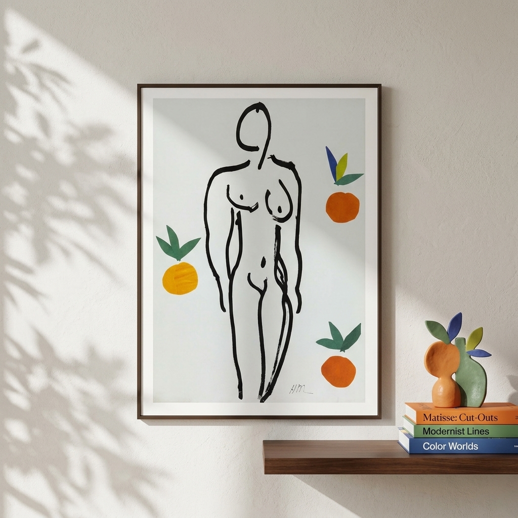 馬諦斯 Henri Matisse｜Model og appelsiner (1953)