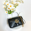 GUCCI GG Marmont 翻蓋鍊包 26cm 黑
