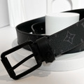 LOUIS VUITTON 3.5cm 皮帶 黑老花 LV_2