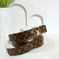 LOUIS VUITTON 2.5cm 皮帶 咖老花 LV_1