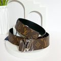 LOUIS VUITTON 3cm 雙面皮帶 咖老花/素黑 LV