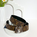 LOUIS VUITTON 3cm 雙面皮帶 咖老花/素黑 LV_3