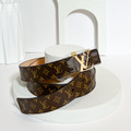 LOUIS VUITTON 2.5cm 皮帶 咖老花 LV_2