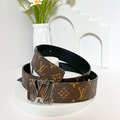 LOUIS VUITTON 3cm 雙面皮帶 咖老花/素黑 LV_2