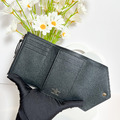 LOUIS VUITTON LV VICTORINE 壓印三折短夾 黑_1